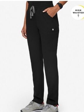 Figs Highwaisted Yola Scrub Pants Black